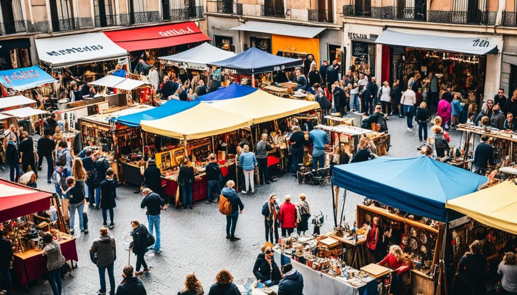 El Rastro Flea Market in Madrid